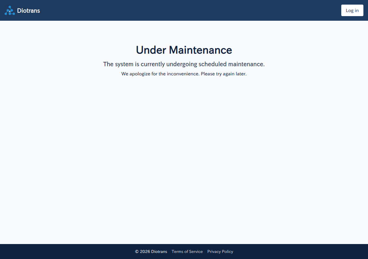 Maintenance error screen