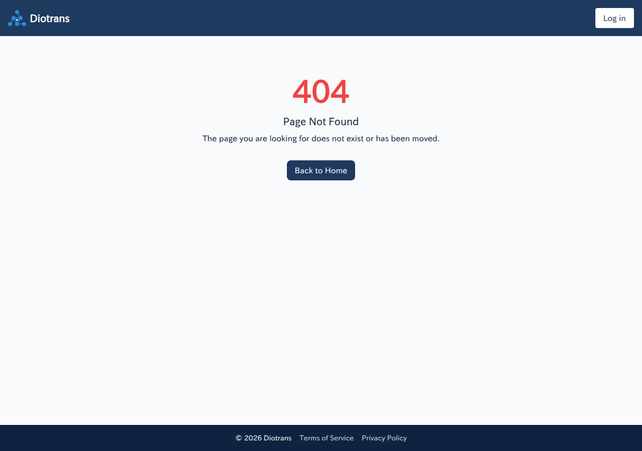 Page not found error screen